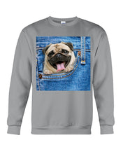 Load image into Gallery viewer, baby Pug In Denim Pocket Gift For Dog Lovers Sweatshirt
