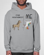 Load image into Gallery viewer, Funny Difference Between Me And Other Psychotherapists Unicorn And Horse Hoodie

