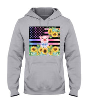 Load image into Gallery viewer, Pig America Flag Sunflower Special Custom Design Hoodie

