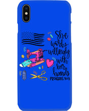 Load image into Gallery viewer, She Works Willingly With Her Hands Gift For Sew Lovers Phone case
