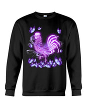Load image into Gallery viewer, Chicken Purple Butterflies Gift For Chicken Lovers Sweatshirt

