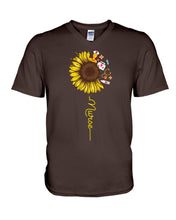 Load image into Gallery viewer, Sunflower Nurse Is My Sunshine  Unique Custom Design Meaningful Present Guys V-Neck
