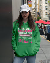 Load image into Gallery viewer, Behind Every Breast Cancer Fighter There Is An Even Stronger Family Hoodie
