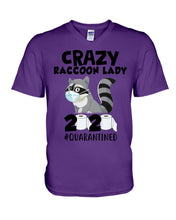 Load image into Gallery viewer, Crazy Raccoon Lady 2020 Quarantined Gift For Raccoon Lovers Guys V-Neck
