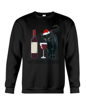 Load image into Gallery viewer, Cat Drink And Be Merry Meaningful Gift For Women Sweatshirt
