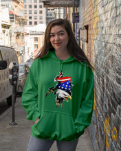 Load image into Gallery viewer, Eagle Giant Scratch USA Flag Gift For Women Hoodie
