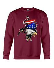 Load image into Gallery viewer, Eagle Giant Scratch USA Flag Gift For Women Sweatshirt
