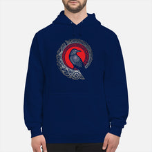 Load image into Gallery viewer, Raven Viking Culture Celtic Design Gray And Red Hoodie

