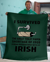 Load image into Gallery viewer, Toilet Paper Shortage Of 2020 Being Quarantined With My   Irish  Personalized Nation Sherpa Blanket
