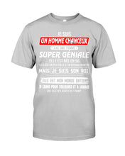 Load image into Gallery viewer, Je Suis Un Homme Chanceux J'ai Line Femme Custom Design Je Suis Son Roi Guys Tee
