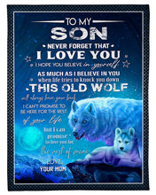 Load image into Gallery viewer, The Ice Power Of Wolf Believe In Yourself Papa Gift For Son Fleece Blanket
