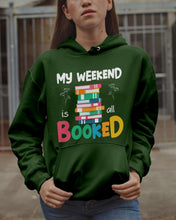 Load image into Gallery viewer, Vintage Funny My Weekend Booked Gift For Book Lovers Hoodie
