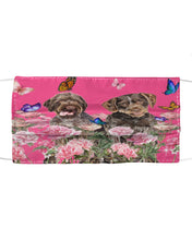 Load image into Gallery viewer, German Wirehaired Pointer With Peonies Gift For Dog Lovers Cloth Face Mask
