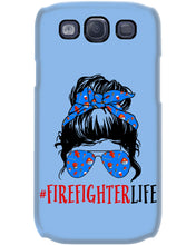 Load image into Gallery viewer, Firefighter Make You Life Safe Lady With Blue Ribbonhead Gift For Women Phone case
