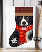 Load image into Gallery viewer, Santa Border Collie In Stock Gift For Dog Lovers Vertical Poster
