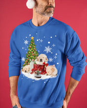 Load image into Gallery viewer, Funny Golden Retrievers Sleep In Red Boots Gift For Dog Lovers Sweatshirt
