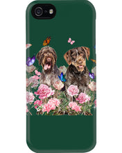 Load image into Gallery viewer, German Wirehaired Pointer With Peonies Gift For Dog Lovers Phone case
