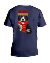 Load image into Gallery viewer, Santa Border Collie In Stock Gift For Dog Lovers Guys V-Neck
