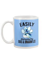 Load image into Gallery viewer, Easily Distracted By Dogs And Dragonflies Gift For Dog Lovers Mug
