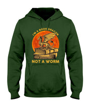 Load image into Gallery viewer, I'm A Book Dragon Not A Worm Gift For Dragon Lovers Hoodie
