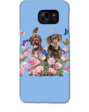 Load image into Gallery viewer, German Wirehaired Pointer With Peonies Gift For Dog Lovers Phone case
