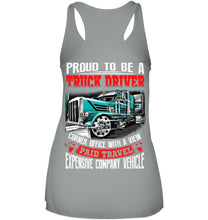 Load image into Gallery viewer, Proud To Be A Truck Driver Corner Office With A View Ladies Flowy Tank
