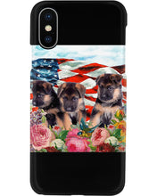 Load image into Gallery viewer, American Flag Sky Flower German Shepherd Gift For Dog Lovers Phone case
