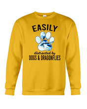 Load image into Gallery viewer, Easily Distracted By Dogs And Dragonflies Gift For Dog Lovers Sweatshirt
