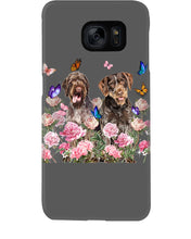 Load image into Gallery viewer, German Wirehaired Pointer With Peonies Gift For Dog Lovers Phone case
