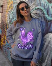Load image into Gallery viewer, Chicken Purple Butterflies Gift For Chicken Lovers Sweatshirt
