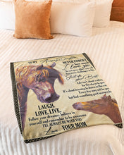 Load image into Gallery viewer, Horse Mom Gift For Amazing Daughter Just Do Your Best Fleece Blanket

