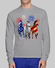 Load image into Gallery viewer, Lovely Phone Case Horse Freedom Firework Gift For Horse Lovers Unisex Long Sleeve
