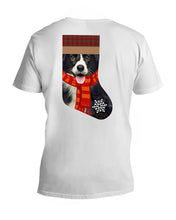 Load image into Gallery viewer, Santa Border Collie In Stock Gift For Dog Lovers Guys V-Neck
