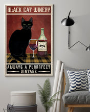 Load image into Gallery viewer, Black Cat Winery Always A Purrrfect Vintage Unique Custom Design Vertical Poster
