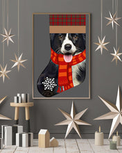 Load image into Gallery viewer, Santa Border Collie In Stock Gift For Dog Lovers Vertical Poster

