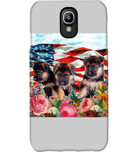 Load image into Gallery viewer, American Flag Sky Flower German Shepherd Gift For Dog Lovers Phone case
