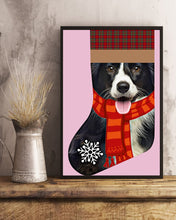 Load image into Gallery viewer, Santa Border Collie In Stock Gift For Dog Lovers Vertical Poster
