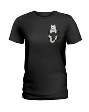 Load image into Gallery viewer, Cat In Your Front Pocket Great Gift For Cat Lovers Ladies Tee
