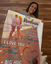 Load image into Gallery viewer, Gift For Husband Sea Turtle On Beach You Make Me A Better Person Sherpa Blanket
