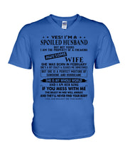 Load image into Gallery viewer, I'm A Spolied Husband But Not Yours  - Awesome Wife Was Born In February Guys V-Neck
