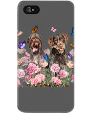 Load image into Gallery viewer, German Wirehaired Pointer With Peonies Gift For Dog Lovers Phone case
