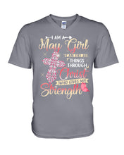 Load image into Gallery viewer, Birthday Gift For May Girl Who Can Do All Things Through Christ Guys V-Neck
