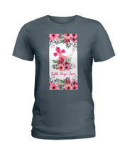 Load image into Gallery viewer, Lovely Phone Case With Pink Flowers Faith Hope Love Gift For Cancer Patients Ladies Tee
