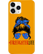 Load image into Gallery viewer, Firefighter Make You Life Safe Lady With Blue Ribbonhead Gift For Women Phone case
