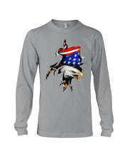 Load image into Gallery viewer, Eagle Giant Scratch USA Flag Gift For Women Unisex Long Sleeve
