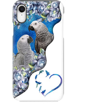 Load image into Gallery viewer, Magical Gray Couple African Parrot Gift For Bird Lovers Phone case
