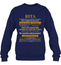 Load image into Gallery viewer, Rita Custom Name Gift A Warrior's Mentality With A Poet's Soul Sweatshirt
