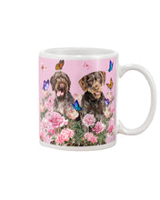 Load image into Gallery viewer, German Wirehaired Pointer With Peonies Gift For Dog Lovers Mug
