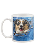 Load image into Gallery viewer, Australian Shepherd In Denim Pocket Gift For Dog Lovers Mug
