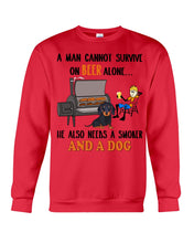 Load image into Gallery viewer, A Man Loves Beer And Dachshund Gift For Dog Lovers Sweatshirt

